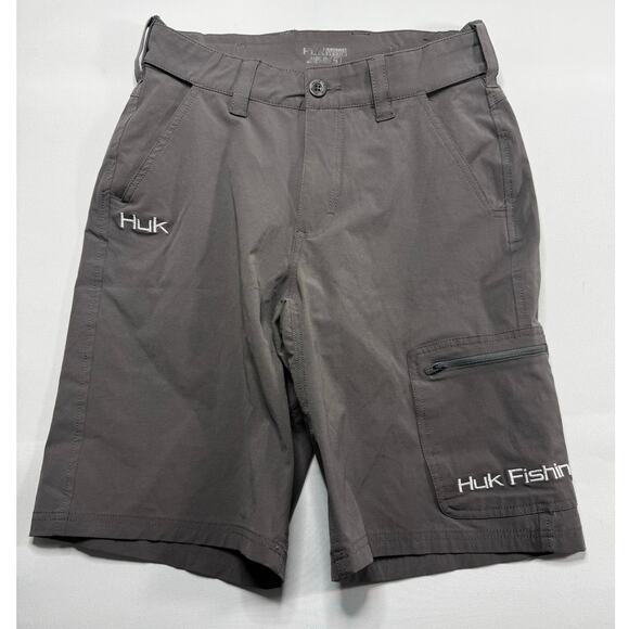 HUK Fishing Men's Next Level Gray Lightweight Shorts - Size S (29x10) - Picture 1 of 5